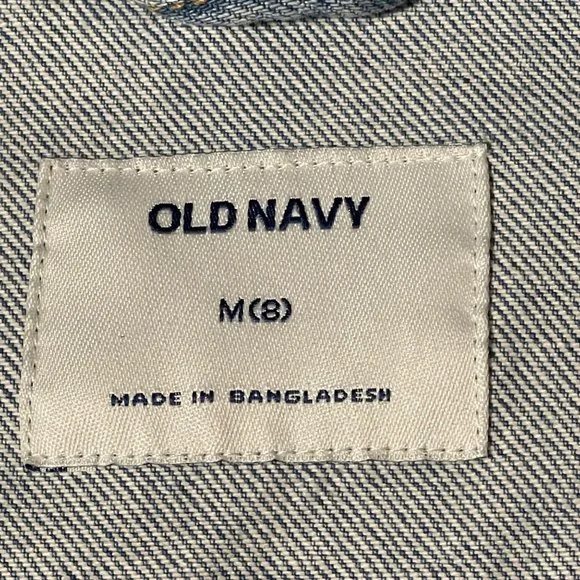 Old Navy women’s/teen size M long sleeve medium wash denim jean jacket - Picture 3 of 10